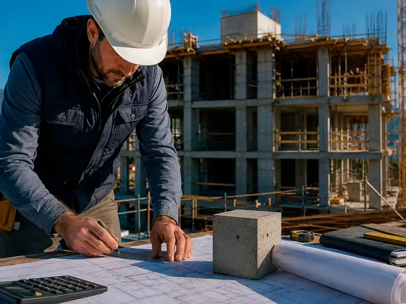 contratista ejecutando el cálculo de estructura de hormigón armado Málaga